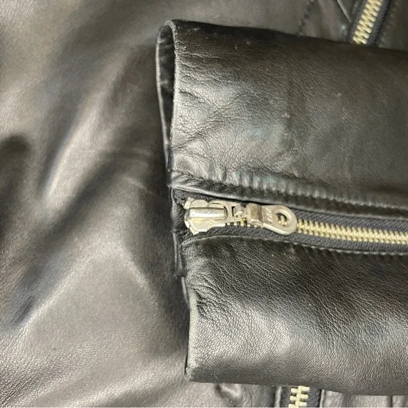 Wilsons Leather Hooded Belted Biker Jacket with Thinsulate Thermal Insulation - Picture 16 of 16